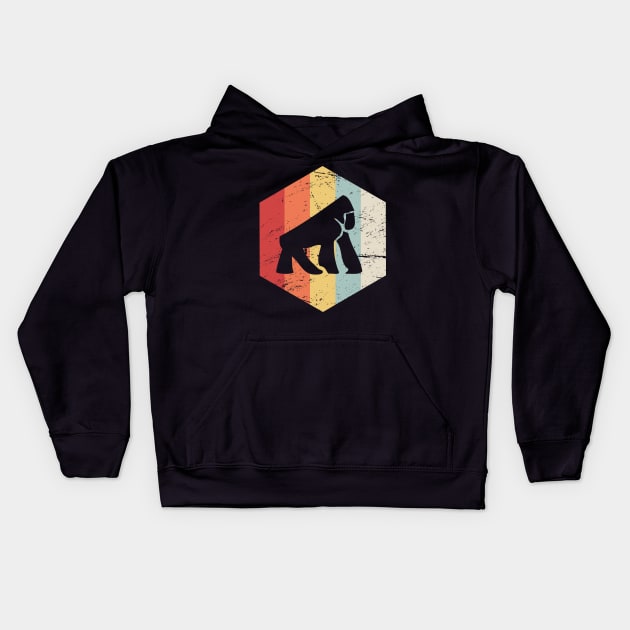 Retro 70s Gorilla Kids Hoodie by MeatMan